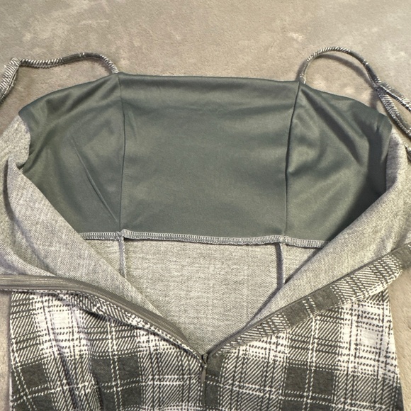Schoolgirl Minidress Grey White Plaid XS Short Dress Bodycon Costume Cosplay 90s - Picture 7 of 8